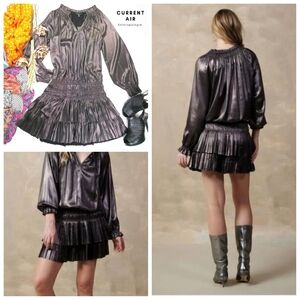 New Current Air Anthropologie Dark Metallic Dress Sz S